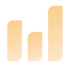 An orange bar chart icon