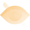 An orange icon of an eye with a line crossed through it, representing something is hidden