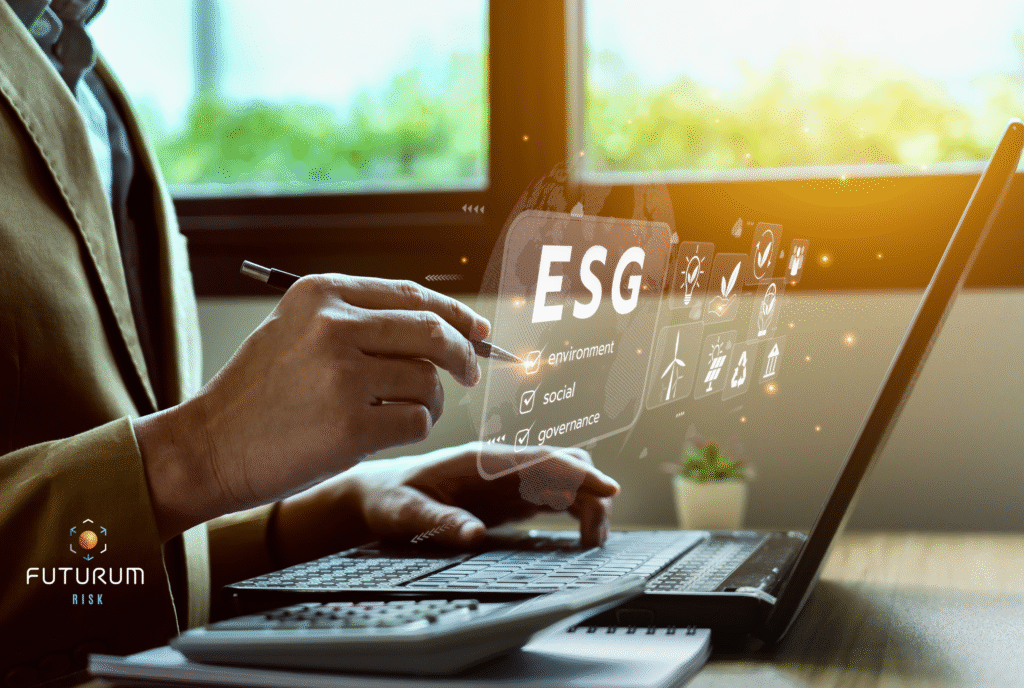 Infographic of an ESG intelligence agent examaing shein