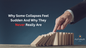 Infographic for Futurum Risk's Blog on Why Collapses which feel sudden aren't.